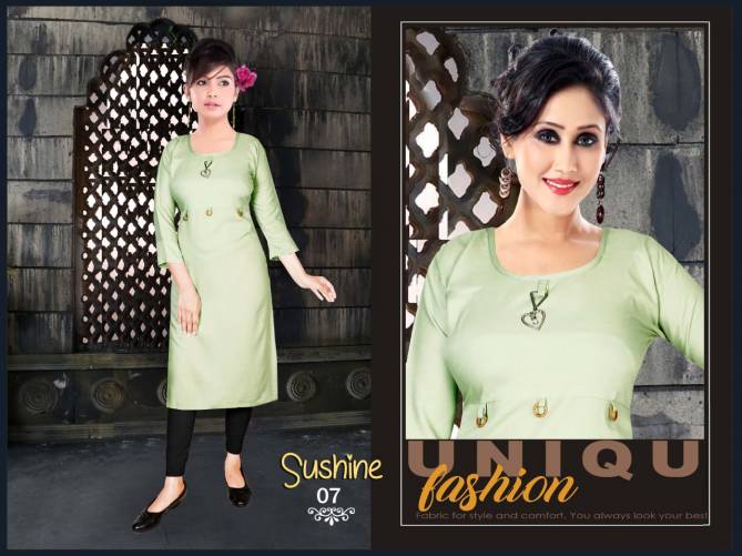 Aagya Sunshine  Latest Fancy Designer Ethnic Style Casual Wear Kurti Collection